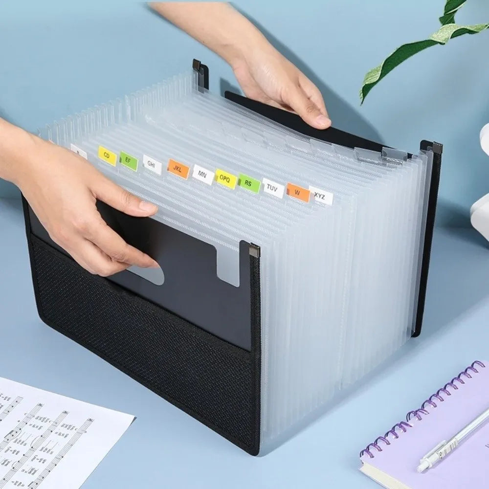 Expanding File Box 13/25 Pockets A4 Accordion Folder Organizer