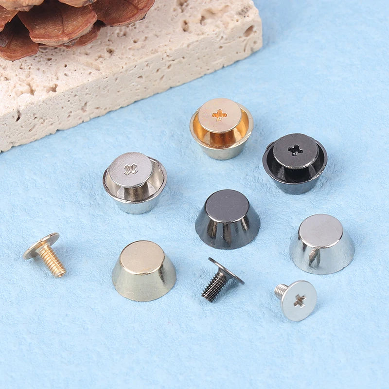 10 Sets Metal Bag Feet Bottom Rivets for DIY Leather Crafts Leather Craft Rivets Nixie