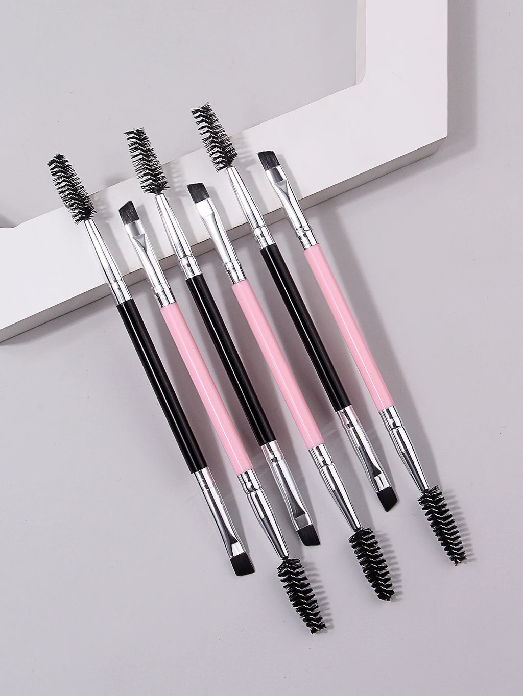 2-in-1 Eyebrow Brush – Spoolie & Angled Brow Brush Set Eyebrow Makeup Brush Nixie