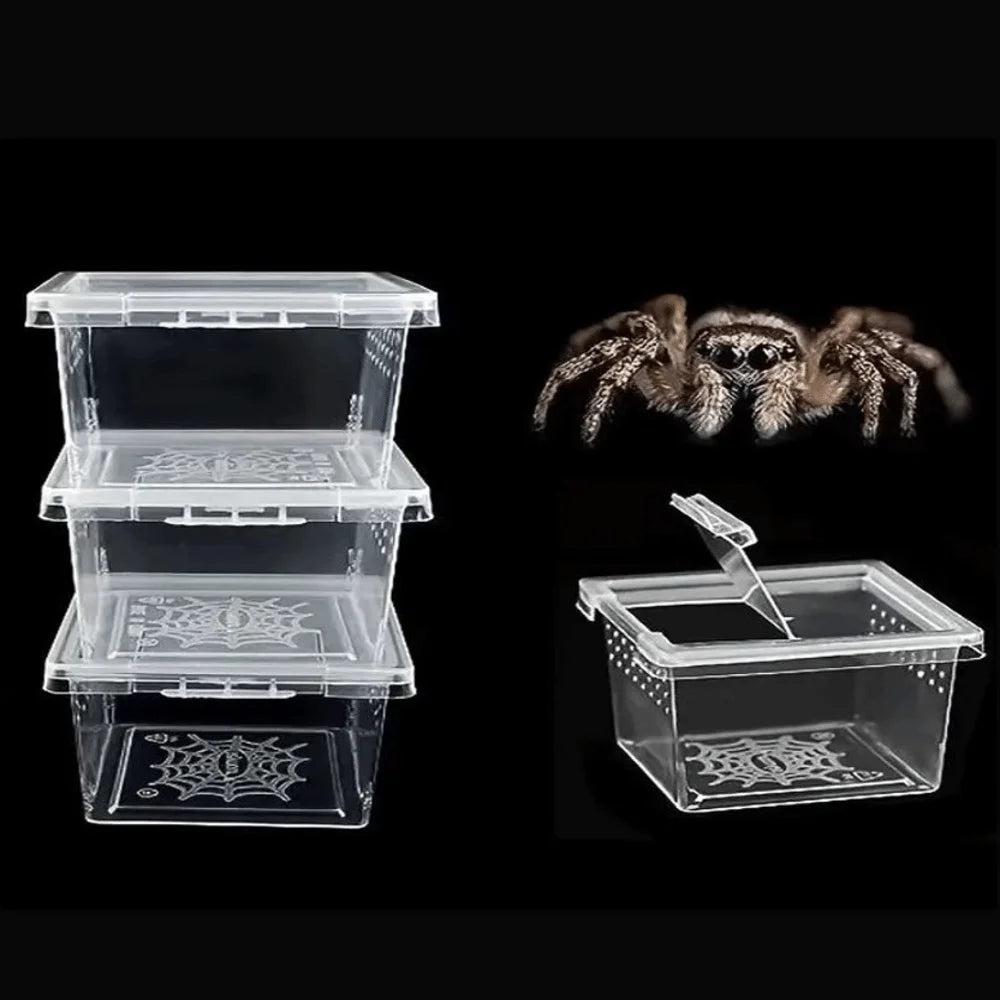 Clear Plastic Reptile Habitat Box – Anti-Escape Breeding & Feeding Reptile Habitat Box Nixie