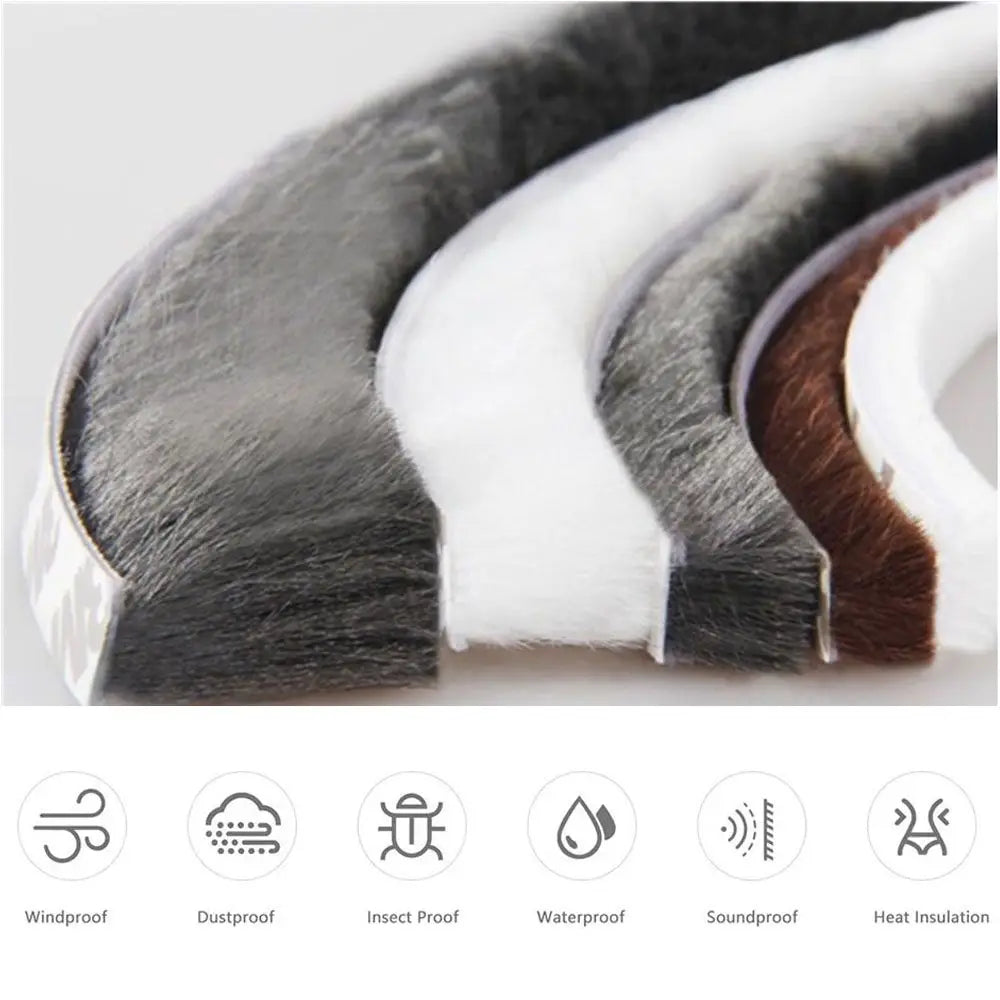 5M Self-Adhesive Pile Weatherstrip Door & Window Seal Strip Door Seal Strip Nixie