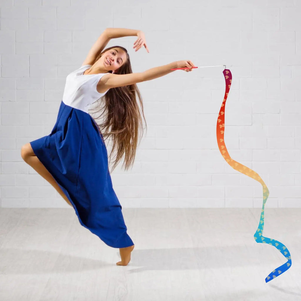 2M Rhythmic Gymnastics Dance Ribbon with Twirling Rod for Kids Gymnastics Dance Ribbon Nixie