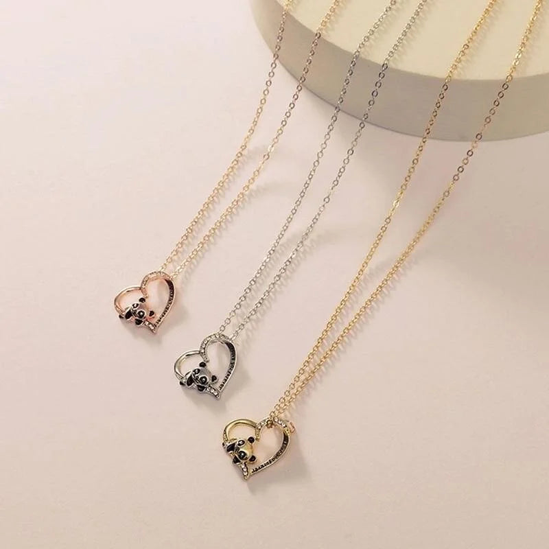Panda Glass Pendant Necklace | Vintage Mood Tracker | Women's Gift Pendant Necklace Nixie