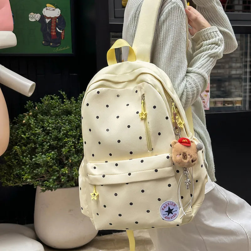 Japanese Polka Dot Backpack – Cute Girls School & Travel Bag Girls School Backpack Nixie