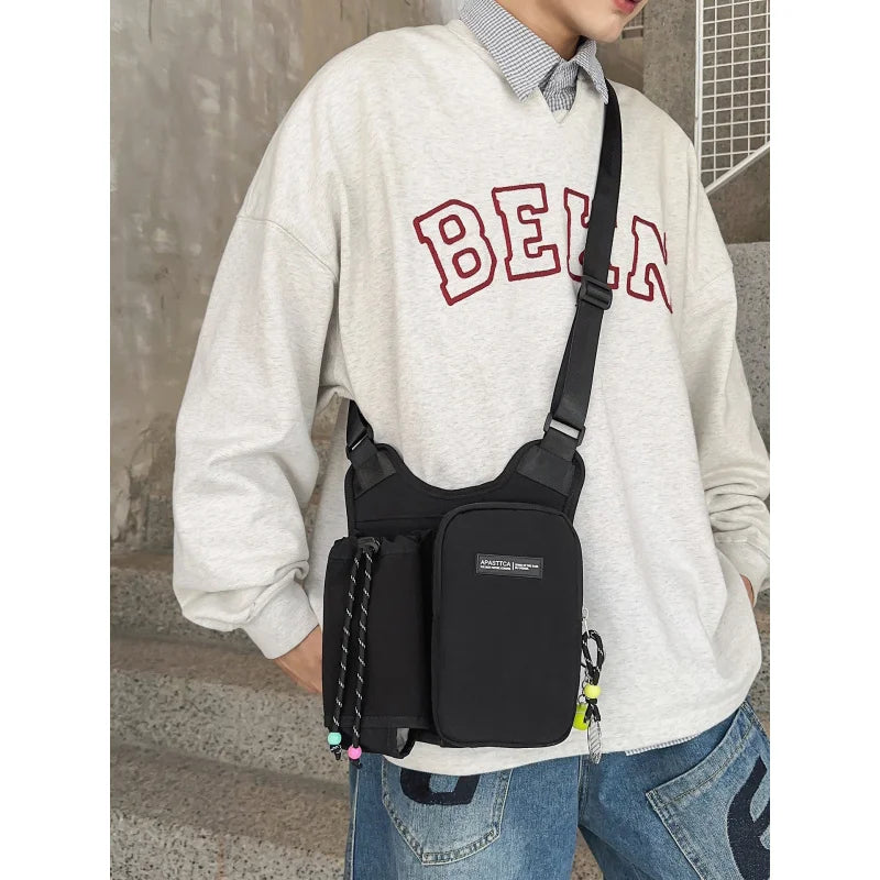 Korean Japanese Color-Block Crossbody Bag | Multi-Pocket Unisex Crossbody Shoulder Bag Nixie