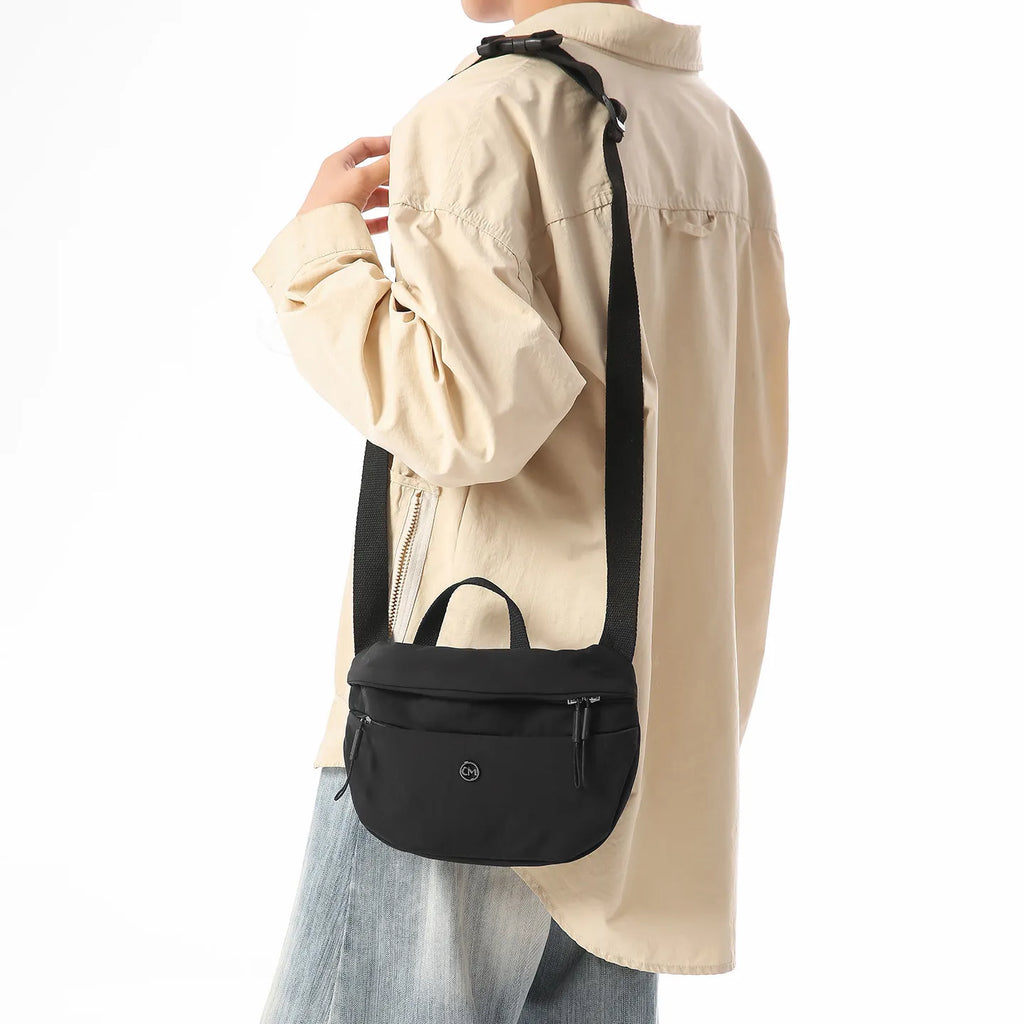 Men's Nylon Crossbody Chest Bag – Multifunctional Sports Sling Crossbody Chest Bag Nixie Black