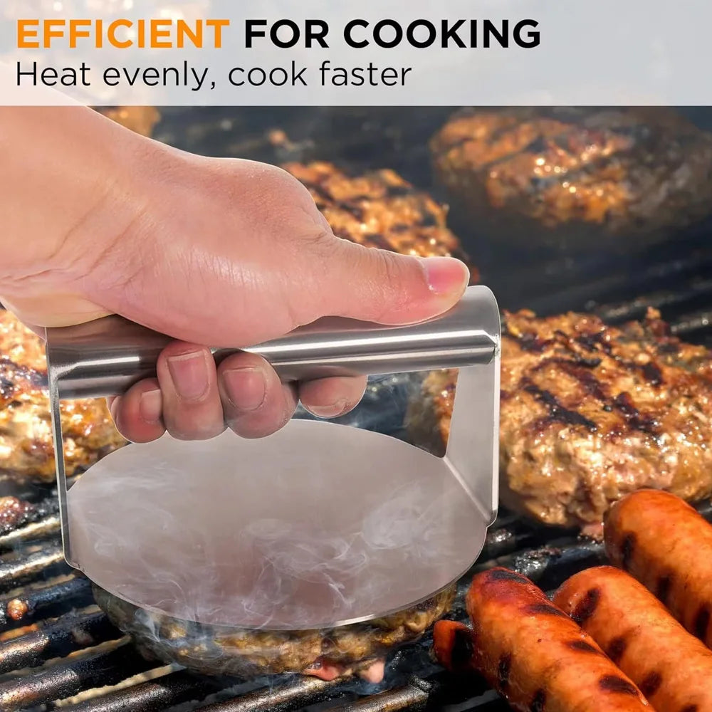 Stainless Steel Smash Burger Press | Non-Stick BBQ Meat Press Burger Press Nixie