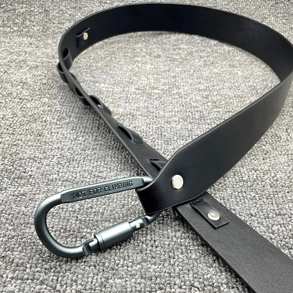 PU Leather Carabiner Buckle Belt – Unisex Adjustable Jeans Belt Fashion Buckle Belt Nixie