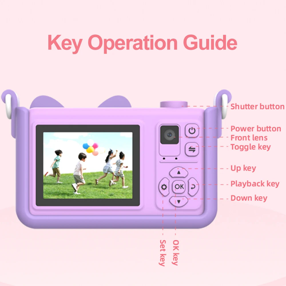 Unicorn Kids Camera 1080P HD Dual Lens Digital Camera Ages 3–12