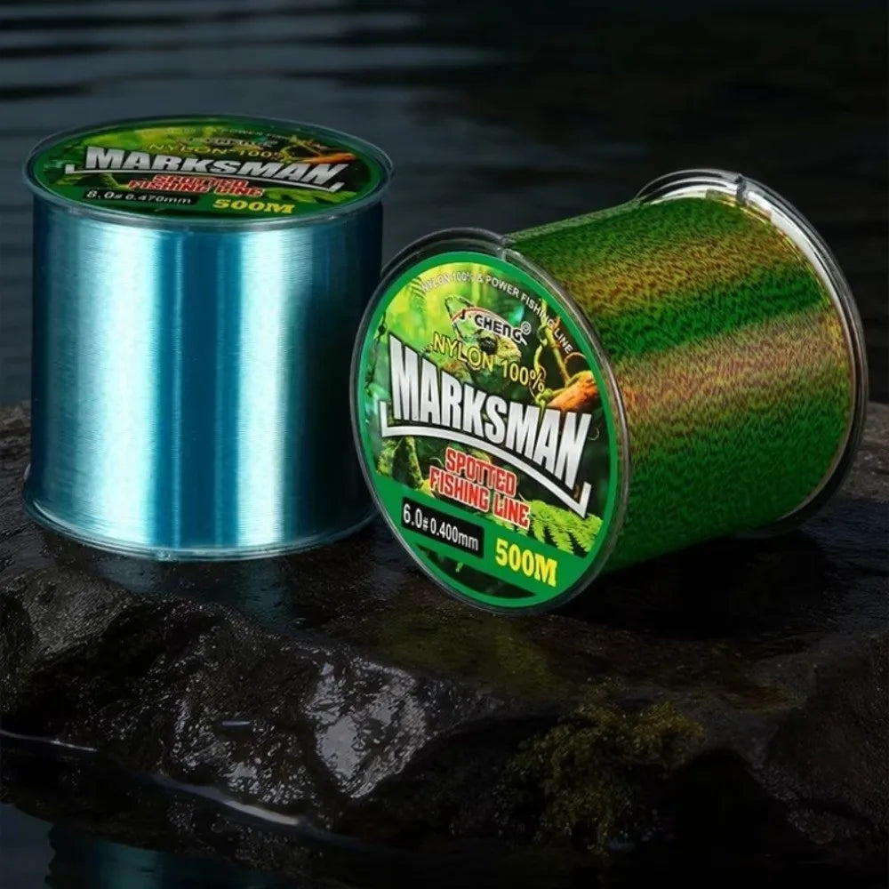 500m Fluorocarbon Coated Fishing Line – 3D Spotted Stealth Design Monofilament Fishing Line Nixie