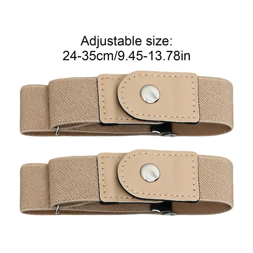No-Buckle Elastic Invisible Belt for Jeans & Trousers | 1 Pair Elastic Waistband Belt Nixie cream colored