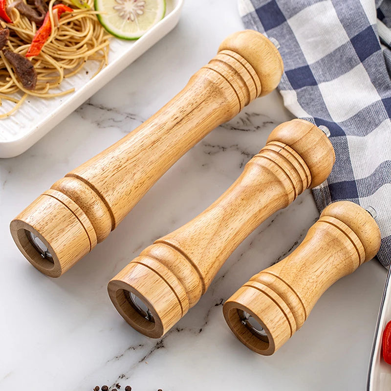 Wooden Pepper & Salt Mill Ceramic Grinder – 6/8/10 Inch Pepper & Salt Mill Nixie