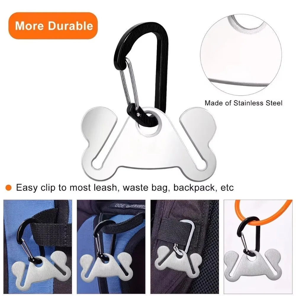 Stainless Steel Dog Poop Bag Holder with Clip | Hands-Free Dog Waste Bag Holder Nixie