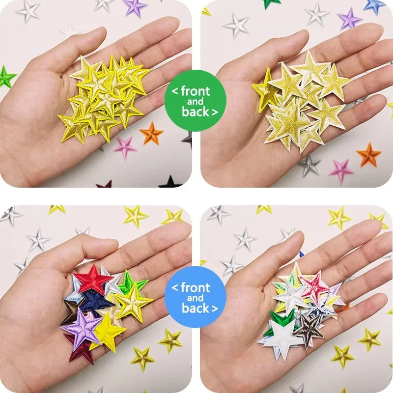 10pcs Star Iron-On Embroidered Patches for Clothing – Bulk Set Embroidered Iron-On Patches Nixie