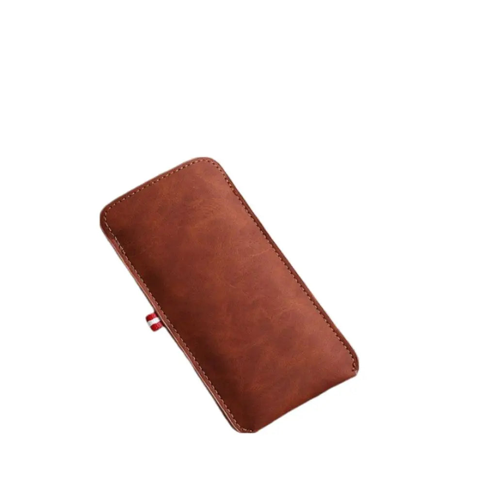 PU Leather Glasses Pouch with Velvet Lining – Unisex Eyeglasses Case Nixie Brown