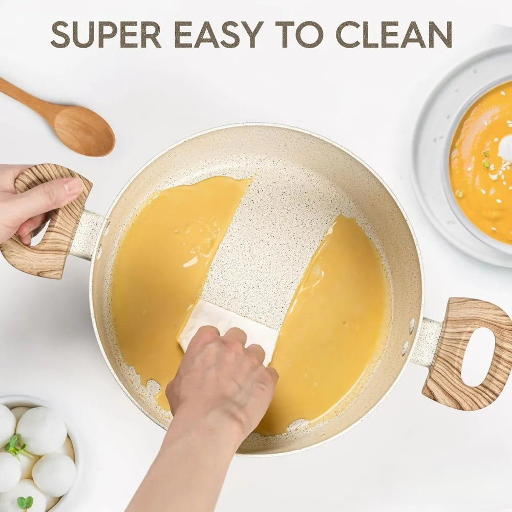 Nonstick Aluminum Stock Pot with Lid & Stay-Cool Handle Nonstick Stock Pot Nixie