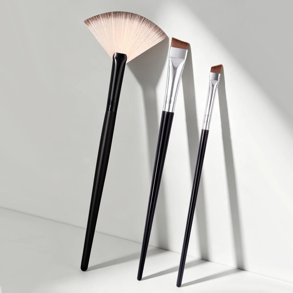 Nixie 3-Piece Makeup Brush Set – Highlighter, Eyebrow & Eyeliner Makeup Brush Set Nixie Default Title