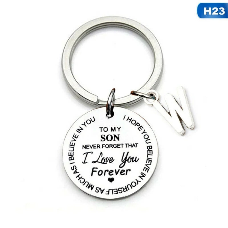 Son & Daughter Letter Keychain – Stainless Steel Car Keyring Letter Keychain Nixie