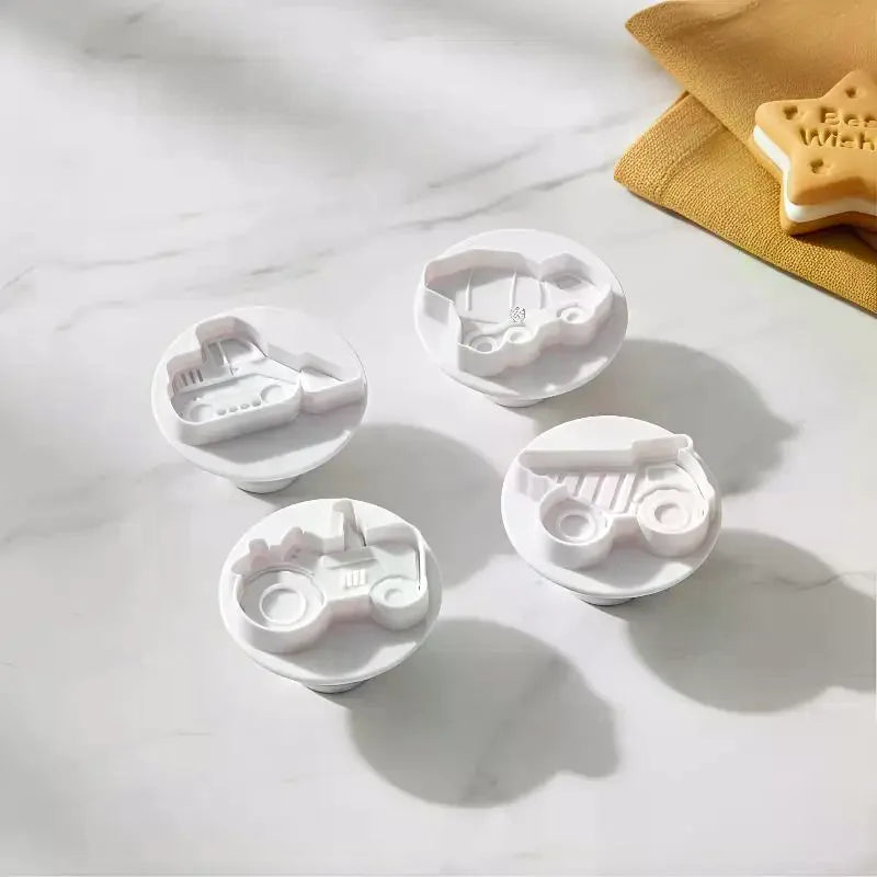 4pcs 3D Vehicle Cookie Cutters – Car, Plane & Train Molds Cookie Cutter Set Nixie
