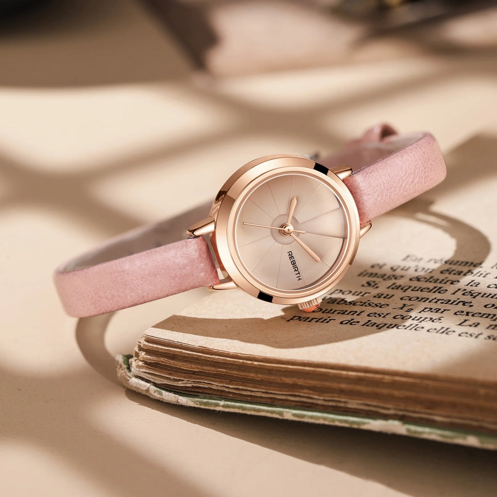 REBIRTH Retro Quartz Watch – Leather Band, Compact Daily Wear Quartz Wrist Watch Nixie