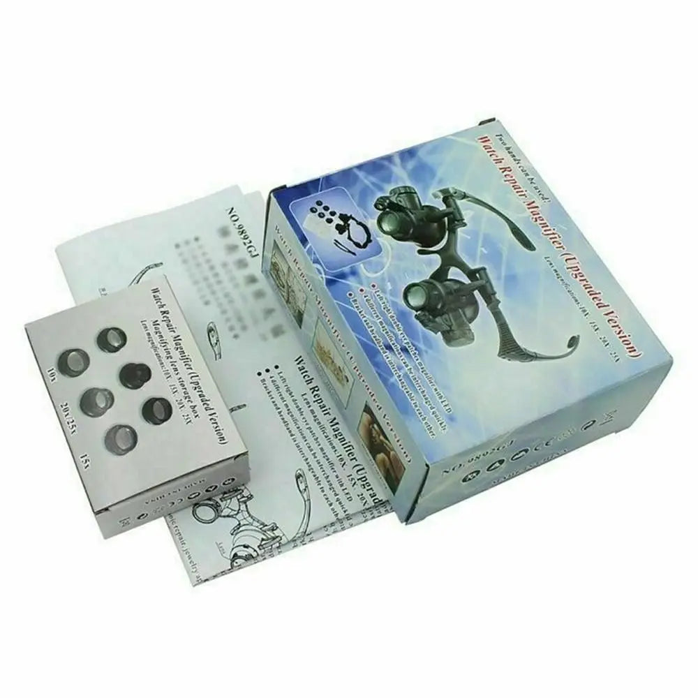 25X LED Magnifier Loupe Eyeglass – Jeweler Watch Repair Kit Magnifier Loupe Eyeglass Nixie