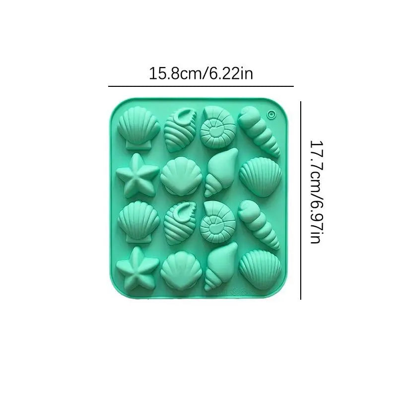 16-Cavity Seashell Silicone Mold – Chocolate, Candy & Baking