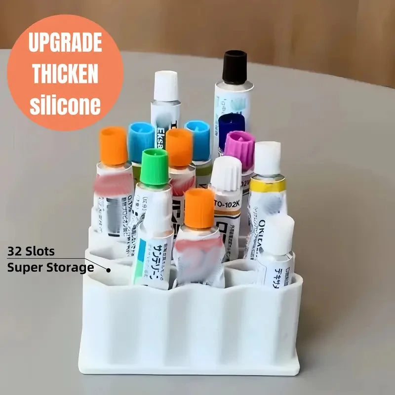 32-Slot Wave Desktop Organizer – Cosmetics & Pen Storage Desktop Storage Organizer Nixie