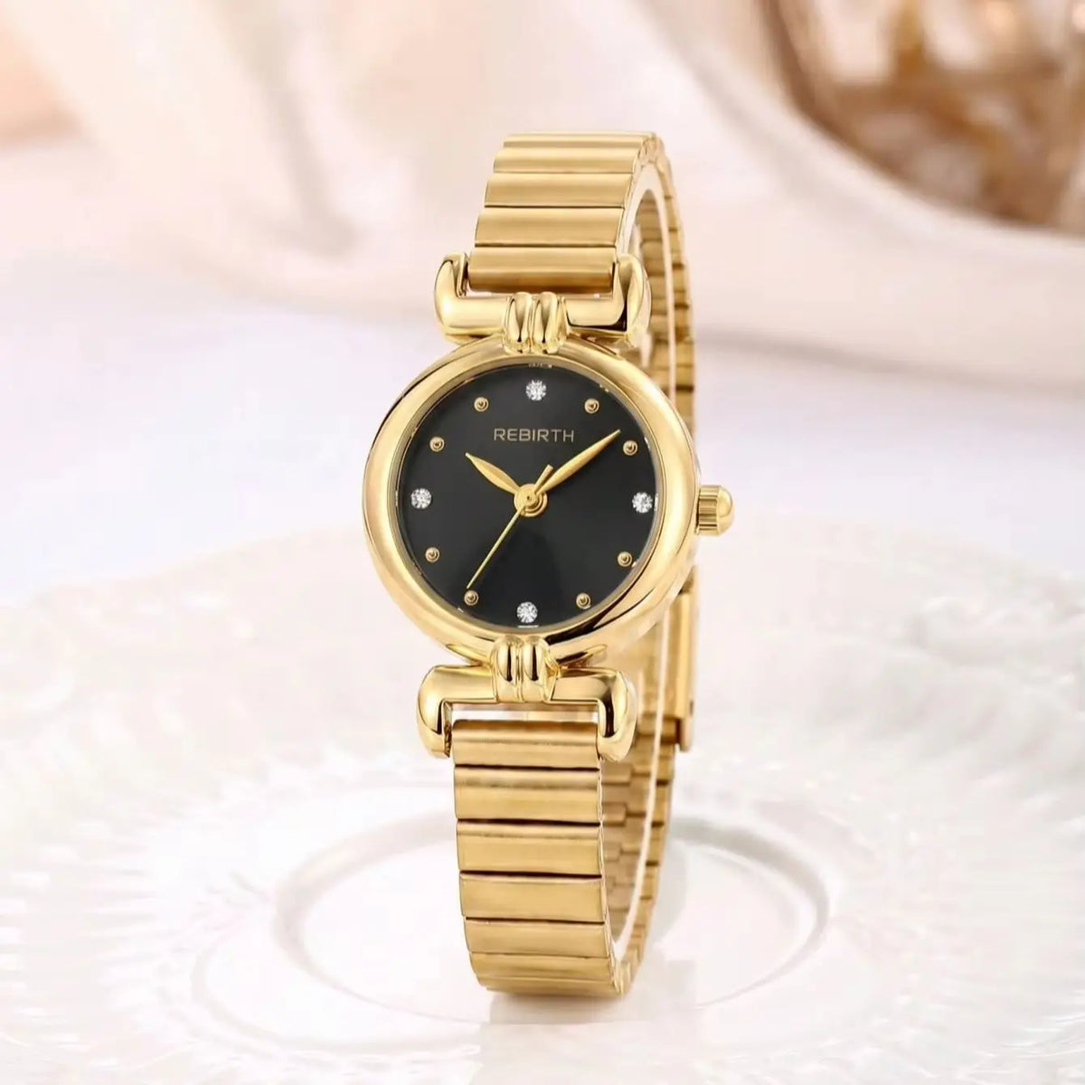 REBIRTH Women's Quartz Watch – Stainless Steel Bracelet Women's Quartz Watch Nixie