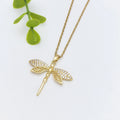 Butterfly Copper Pendant Necklace Gold Stainless Steel Collarbone