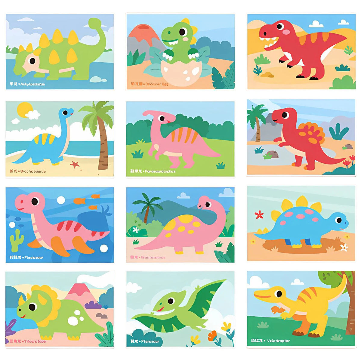 12Pcs 3D EVA Sticker DIY Cartoon Animal Puzzle Toy for Kids Kids Craft Sticker Set Nixie Style B