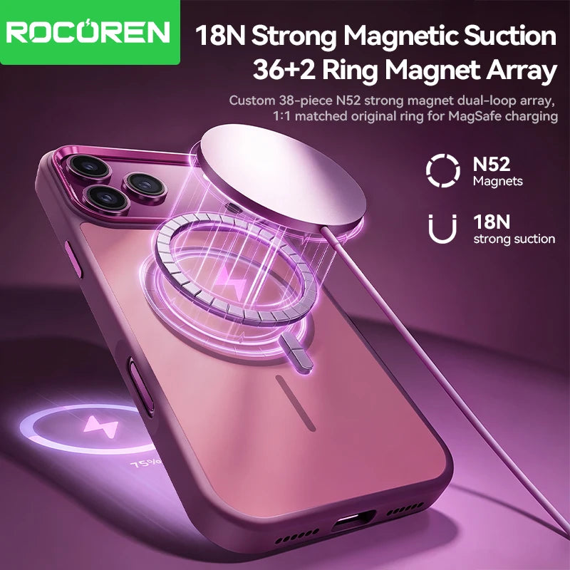 Rocoren Magnetic iPhone 18 17 Pro Case – Clear Anti-Yellow Magnetic Phone Case Nixie