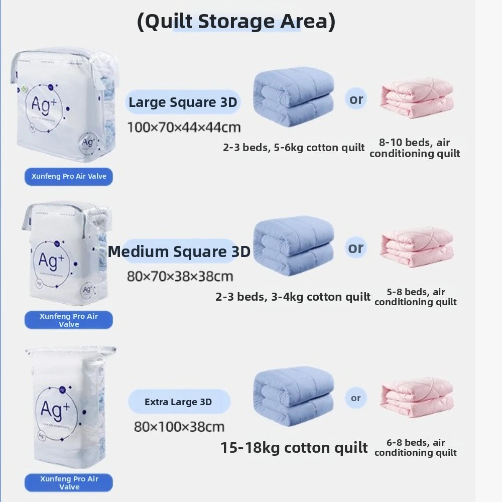 Antibacterial Vacuum Storage Bags No Pump | Large PA+PE