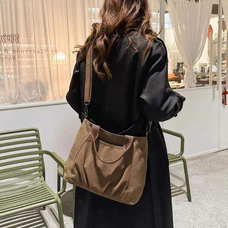 Women's Canvas Crossbody Tote Bag | Adjustable Strap Canvas Crossbody Bag Nixie