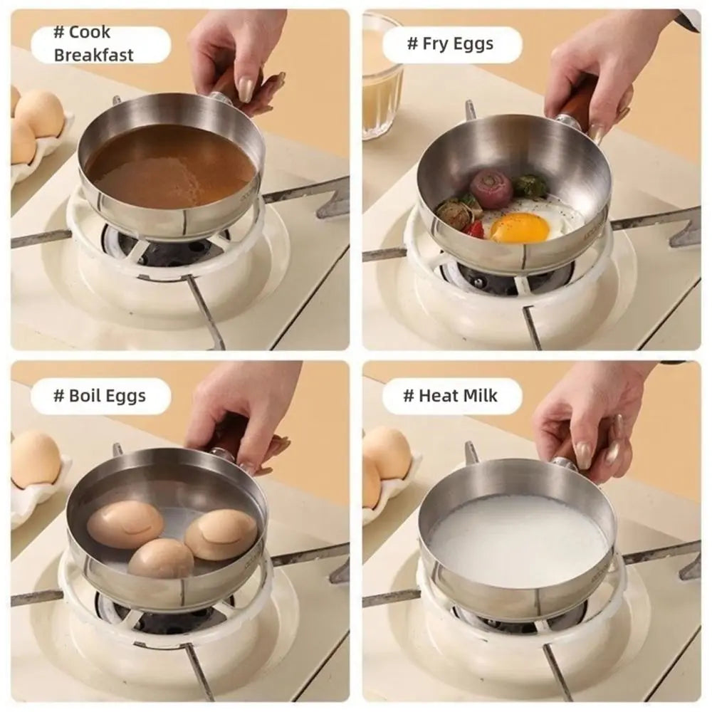 304 Stainless Steel Mixing Bowl with Removable Wooden Handle Stainless Steel Mixing Bowl Nixie