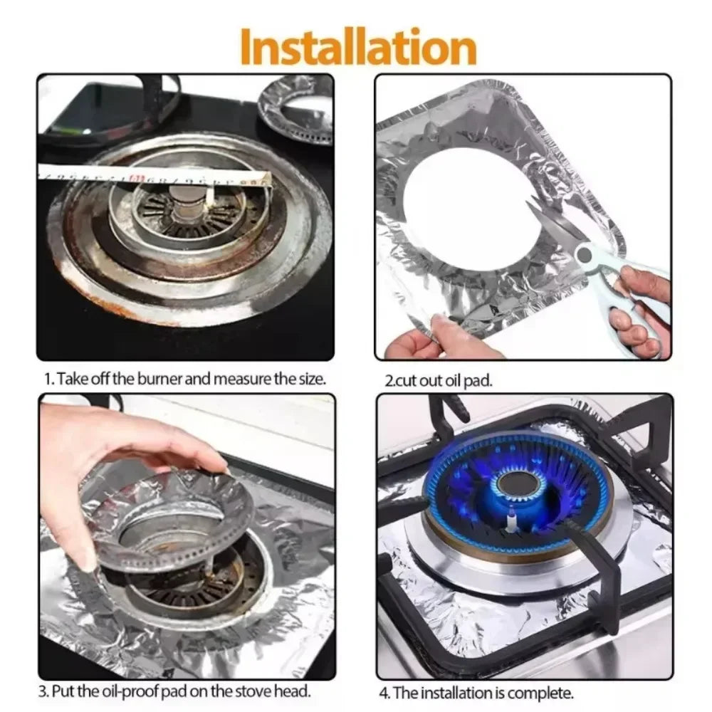 Disposable Aluminum Foil Gas Stove Liners 10/20 Pcs Stove Liner Pads Nixie