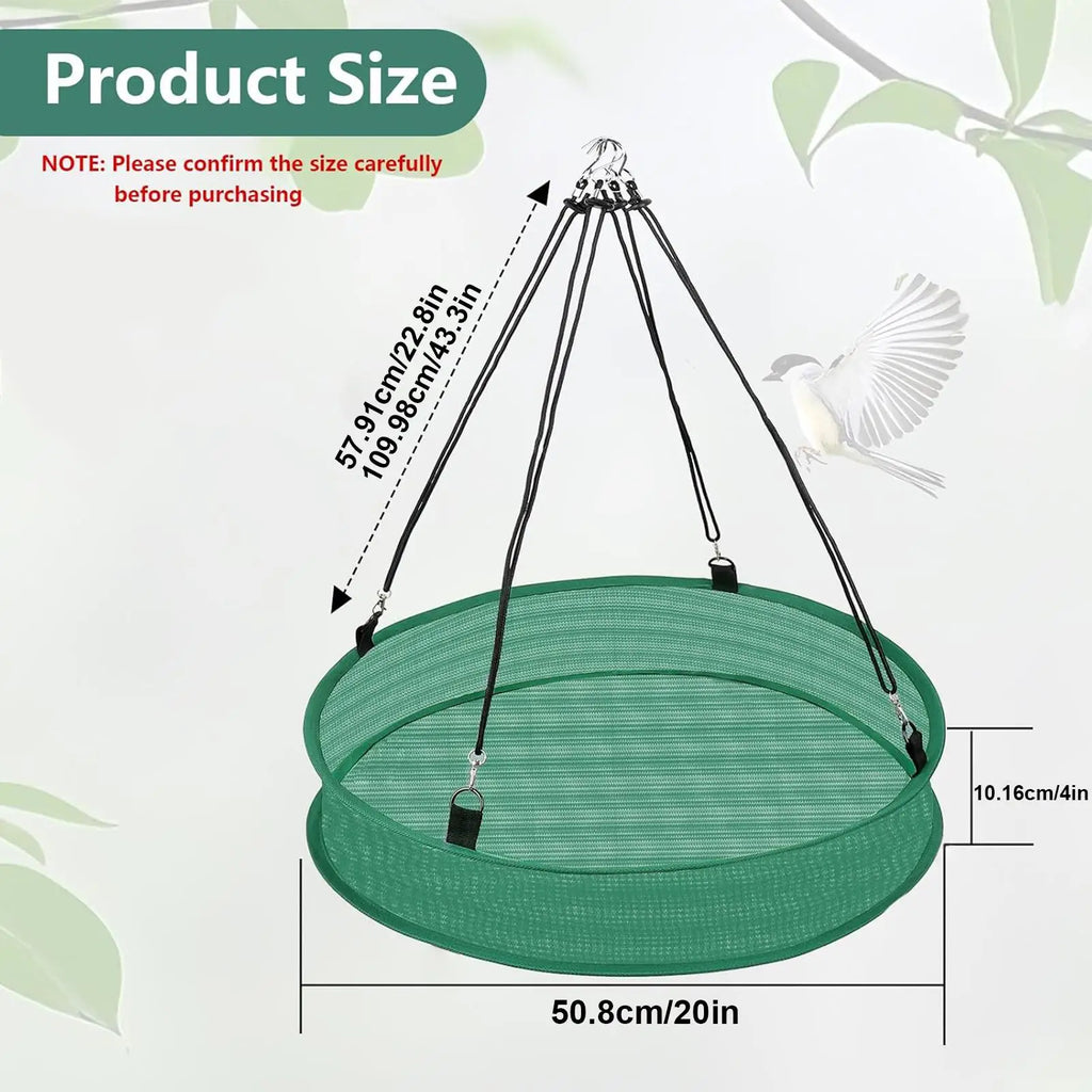 Heavy Duty Hanging Bird Seed Catcher Tray – Outdoor Feeder Net