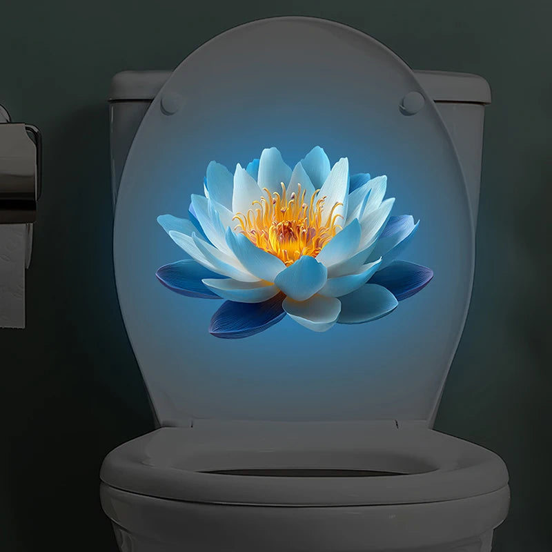 Glow-in-Dark Lotus Bathroom Wall Sticker – Waterproof PVC Decal Bathroom Wall Sticker Nixie