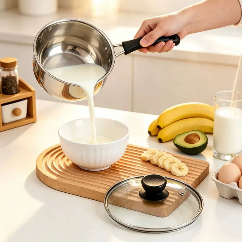 3-Piece Stainless Steel Non-Stick Pot Set with Glass Lids Cookware Pot Set Nixie