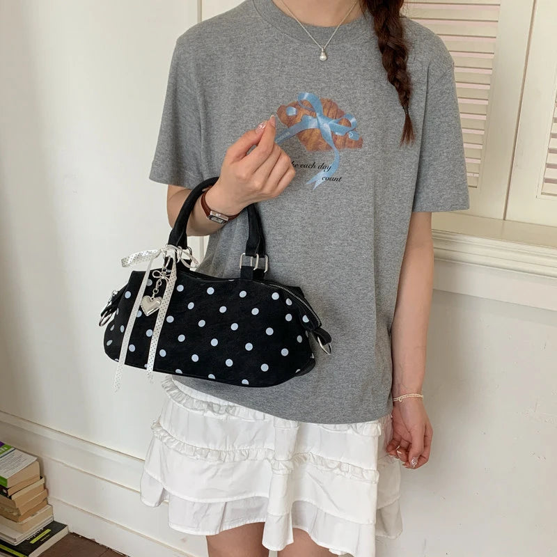 Korean Polka Dot Pillow Bag – Large Women's Shoulder Crossbody Women's Handbag Nixie