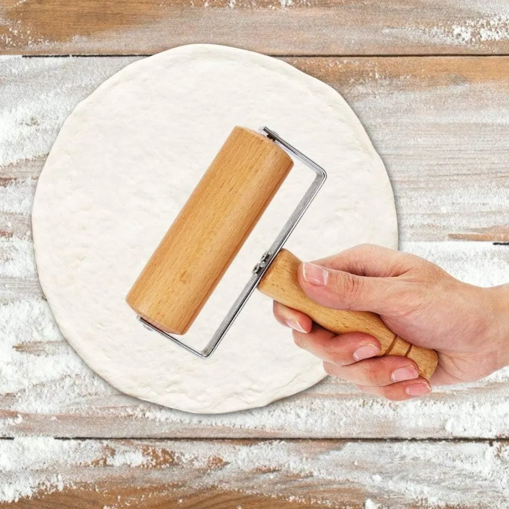 Wooden Rolling Pin Solid Wood Pastry Roller – Pizza & Dumplings