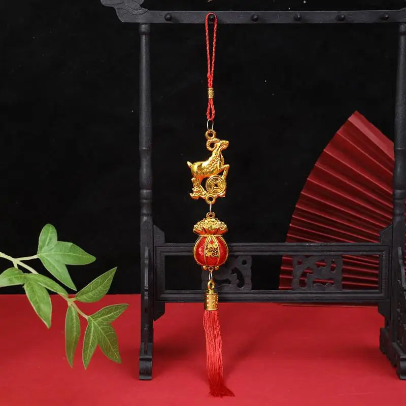 2027 Chinese New Year Goat Hanging Ornament Red Tassel Decor Festive Hanging Ornament Nixie
