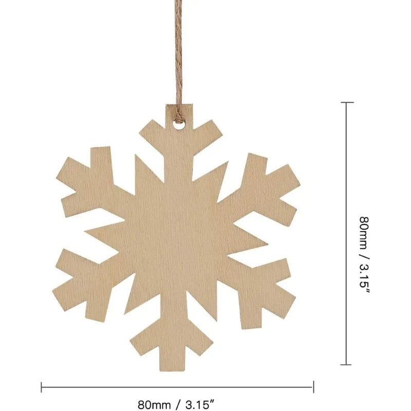 10-Pack Unfinished Wooden Christmas Ornaments – DIY Paintable Blanks DIY Wood Ornaments Nixie