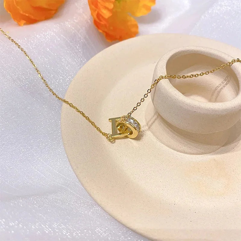 Women's Gold Micro-Paved Cubic Zirconia Pendant Necklace Pendant Necklace Nixie XL1780-21