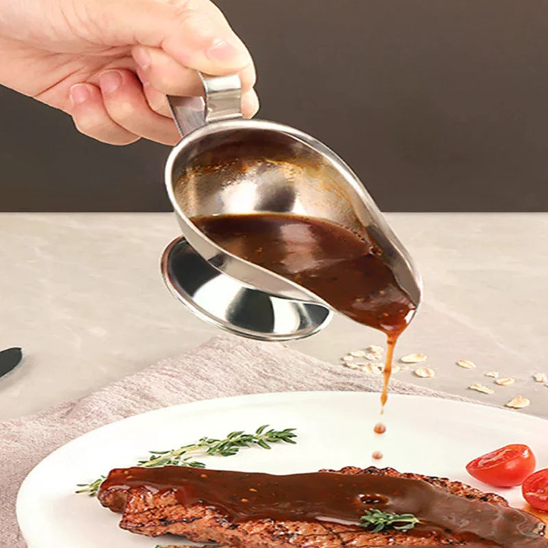 Stainless Steel Dripless Gravy Sauce Boat – 3 oz to 8 oz Gravy Sauce Boat Nixie