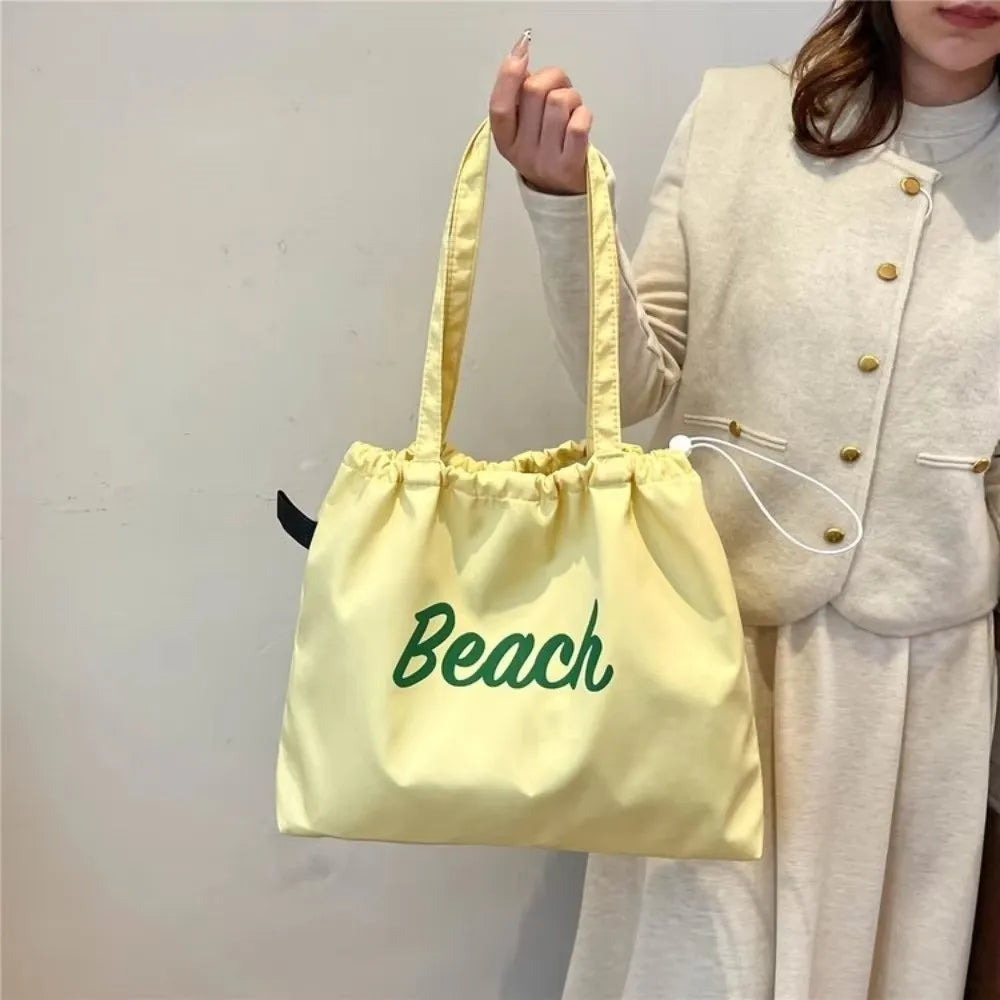 Women's Large Canvas Tote Bag – Letter Print Shoulder Handbag Canvas Tote Bag Nixie