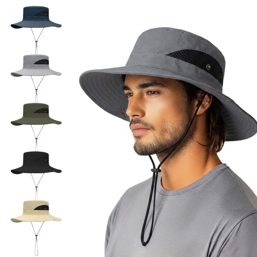 Wide Brim UV Bucket Hat – Breathable Mesh Sun Hat Unisex Wide Brim Sun Hat Nixie