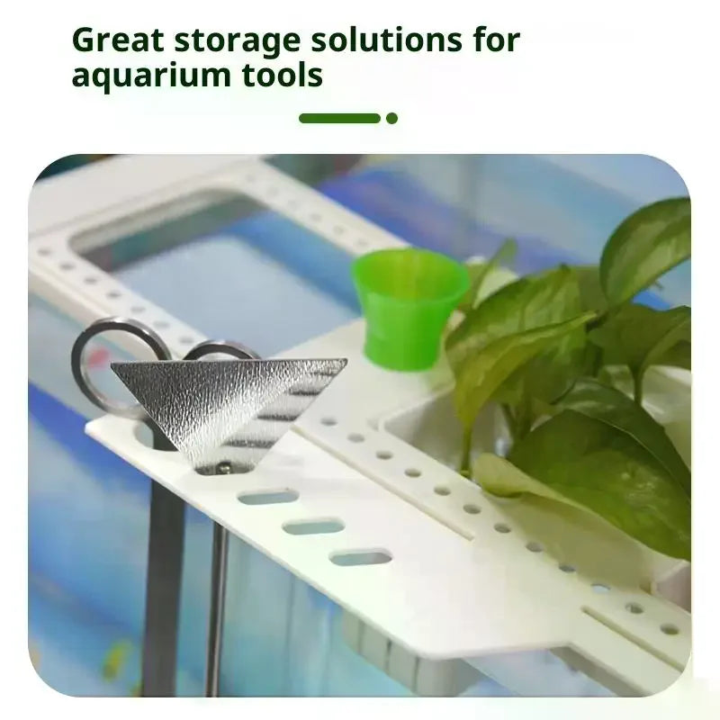 Aquarium Plant Holder Rack – Punch-Free Fish Tank Shelf Aquarium Plant Rack Nixie