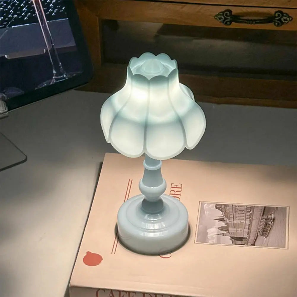 Flower Shape Night Light Touch Control Portable Desk Lamp LED Night Light Nixie
