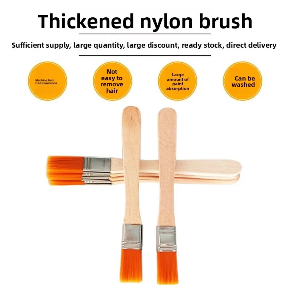 10Pcs Nylon Paint Brushes Set – Wooden Handle for Art & Crafts Paint Brush Set Nixie