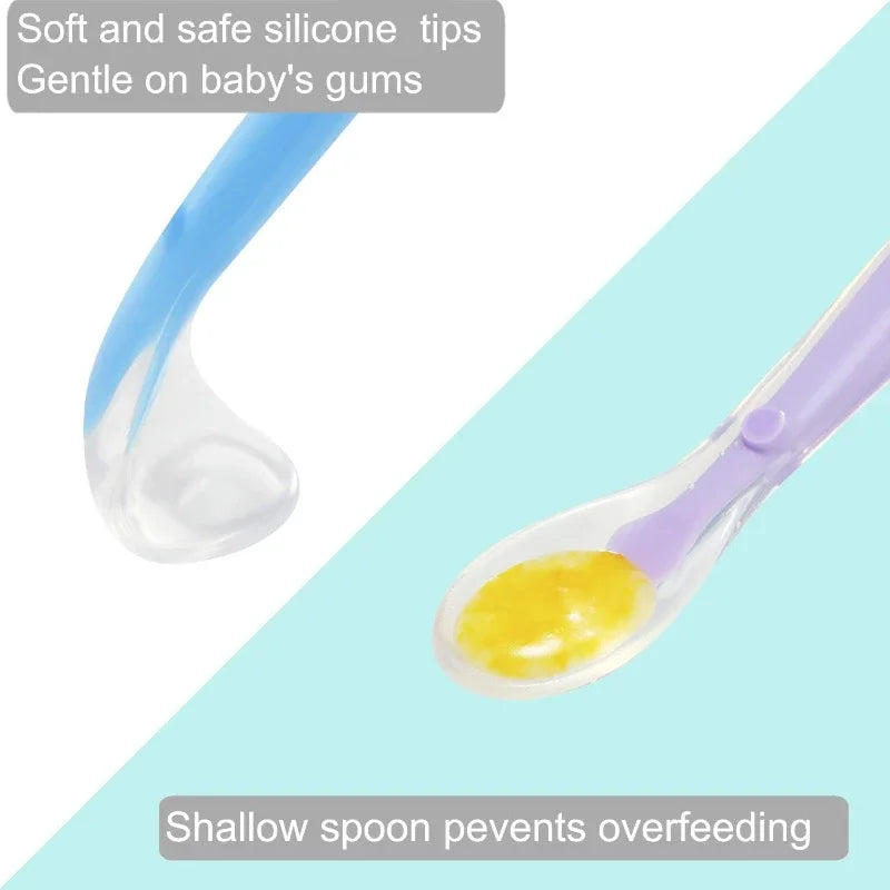 Baby Silicone Feeding Spoon Set – BPA-Free, 4 Colors Baby Feeding Spoon Nixie